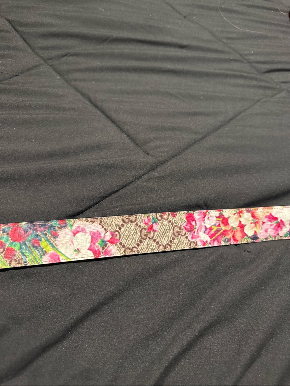 Gucci Gold Logo Buckle Belt with Pink Floral Strap - Picture 4 of 5